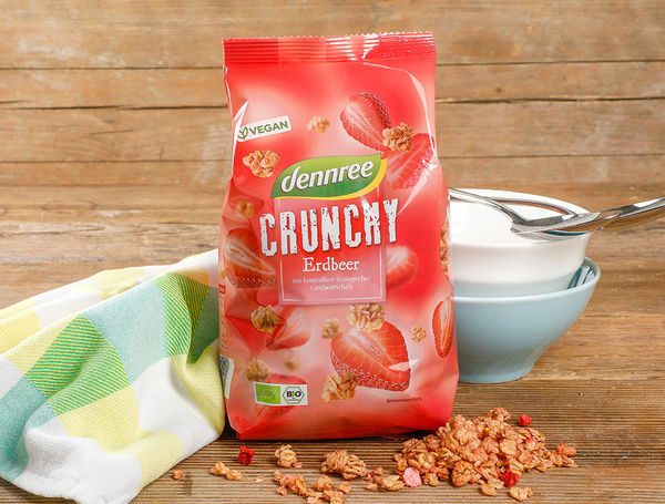Auzu muslis ar zemenēm BIO, DENNREE, 375g
