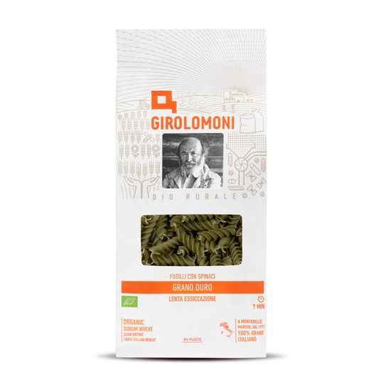 Fusilli makaroni ar spinātiem, kviešu BIO 500g