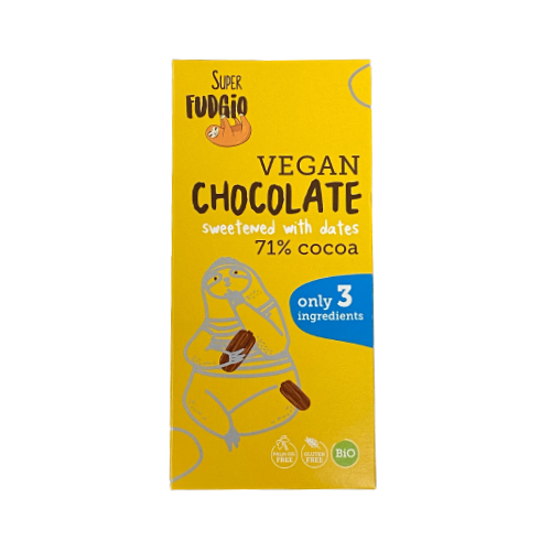 Šokolāde bez cukura, 3 sastāvdaļas, BIO, SUPER FUDGIO, 80 g