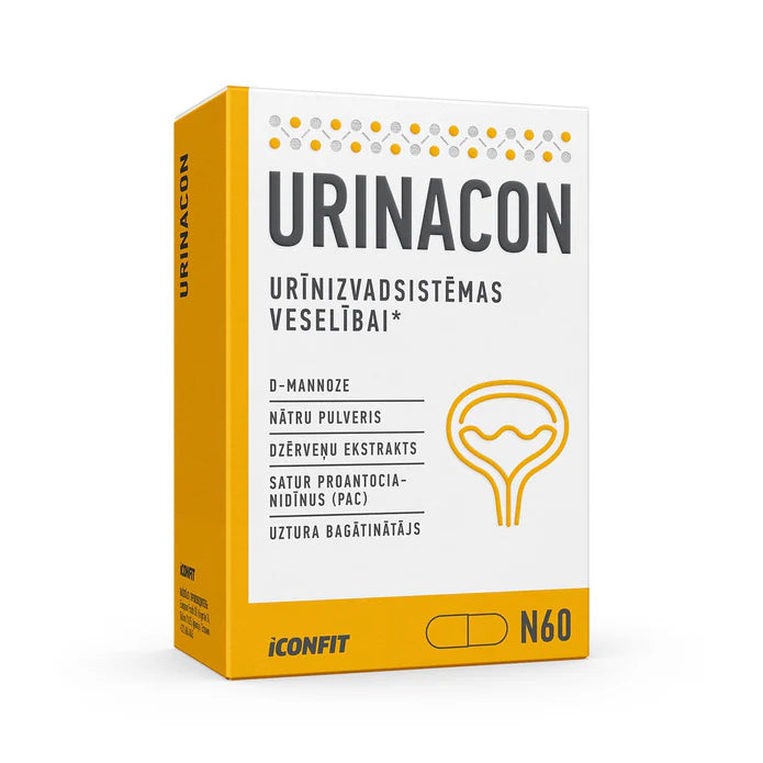 Urinacon - Urīnpūšļa un urīnceļu labsajūtai (60 kapsulas)