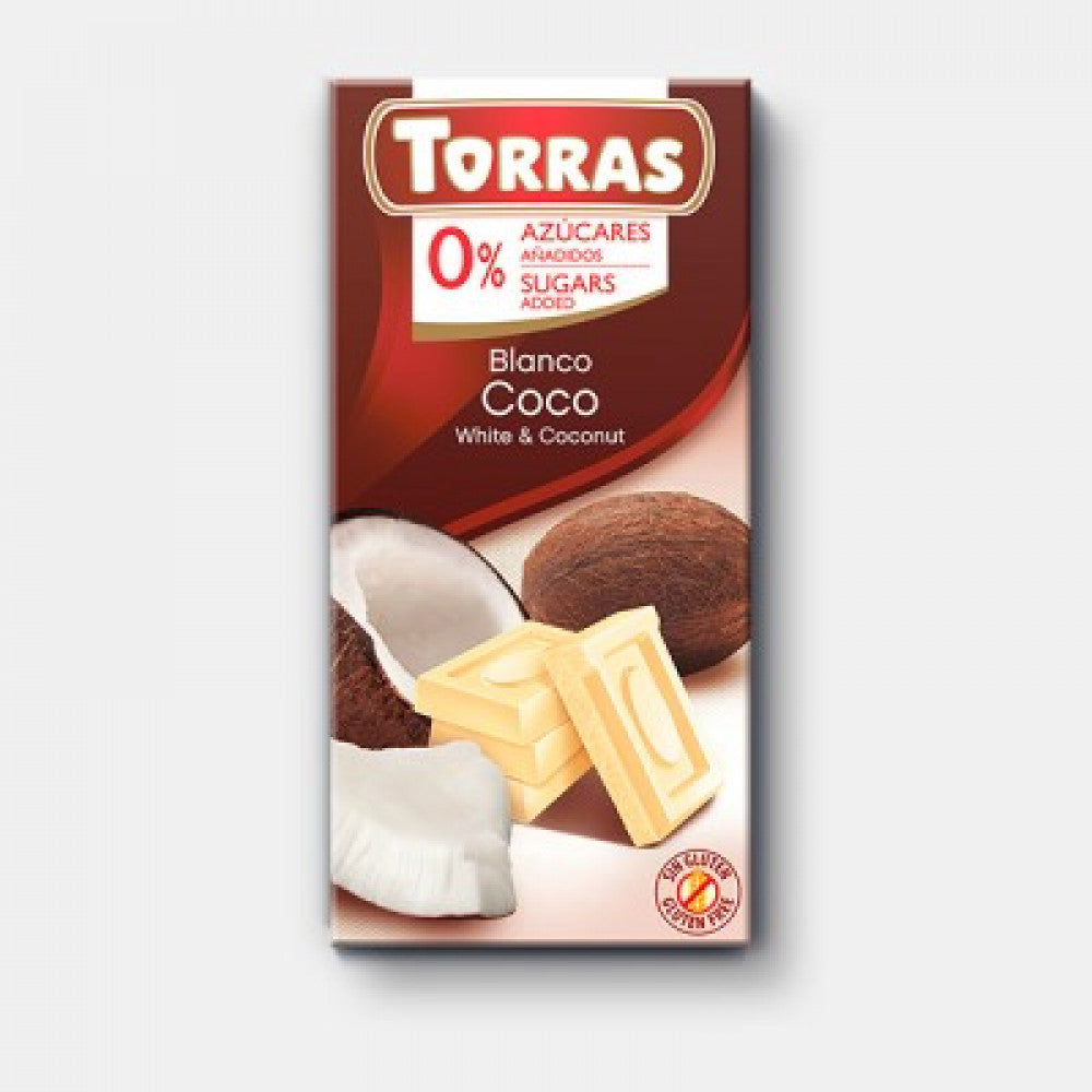 Baltā šokolāde ar kokosriekstu, Torras, 75 g